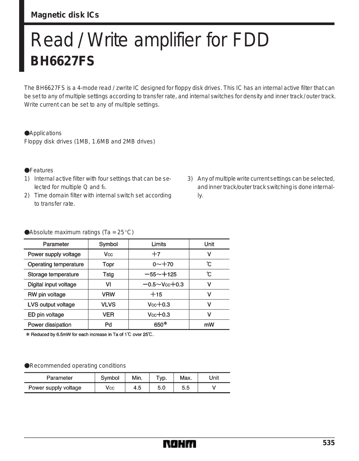 ROHM BH6627FS Datasheet