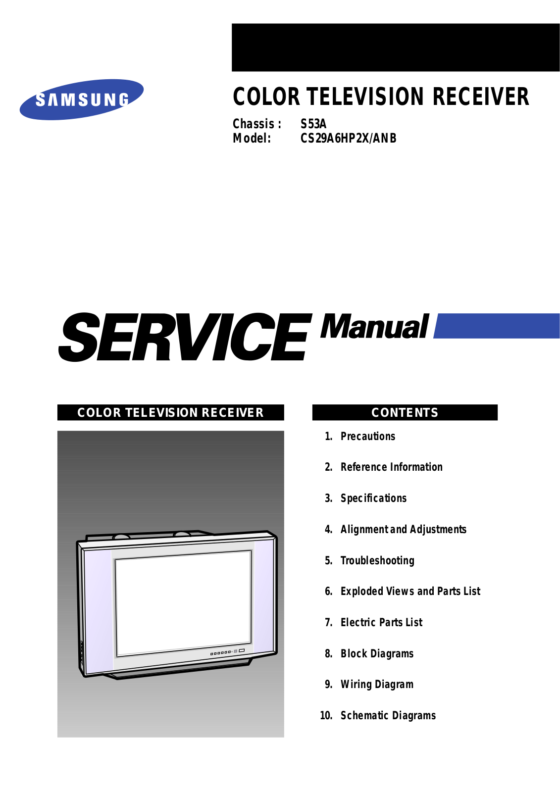 SAMSUNG CS29A6HP2XANB Service Manual