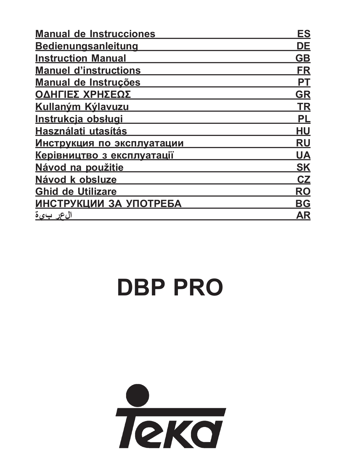 Teka DBP PRO User guide