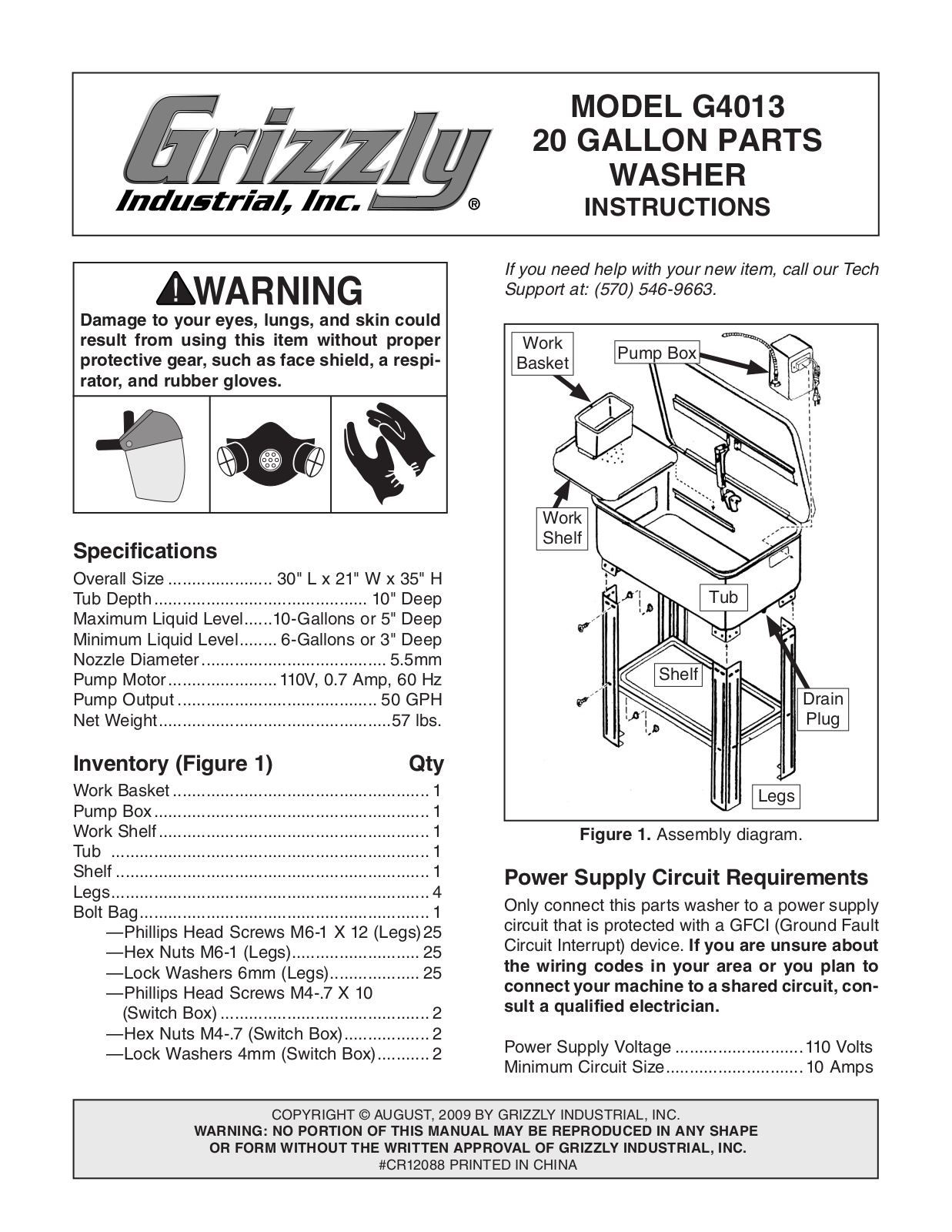 Grizzly G4013 User Manual