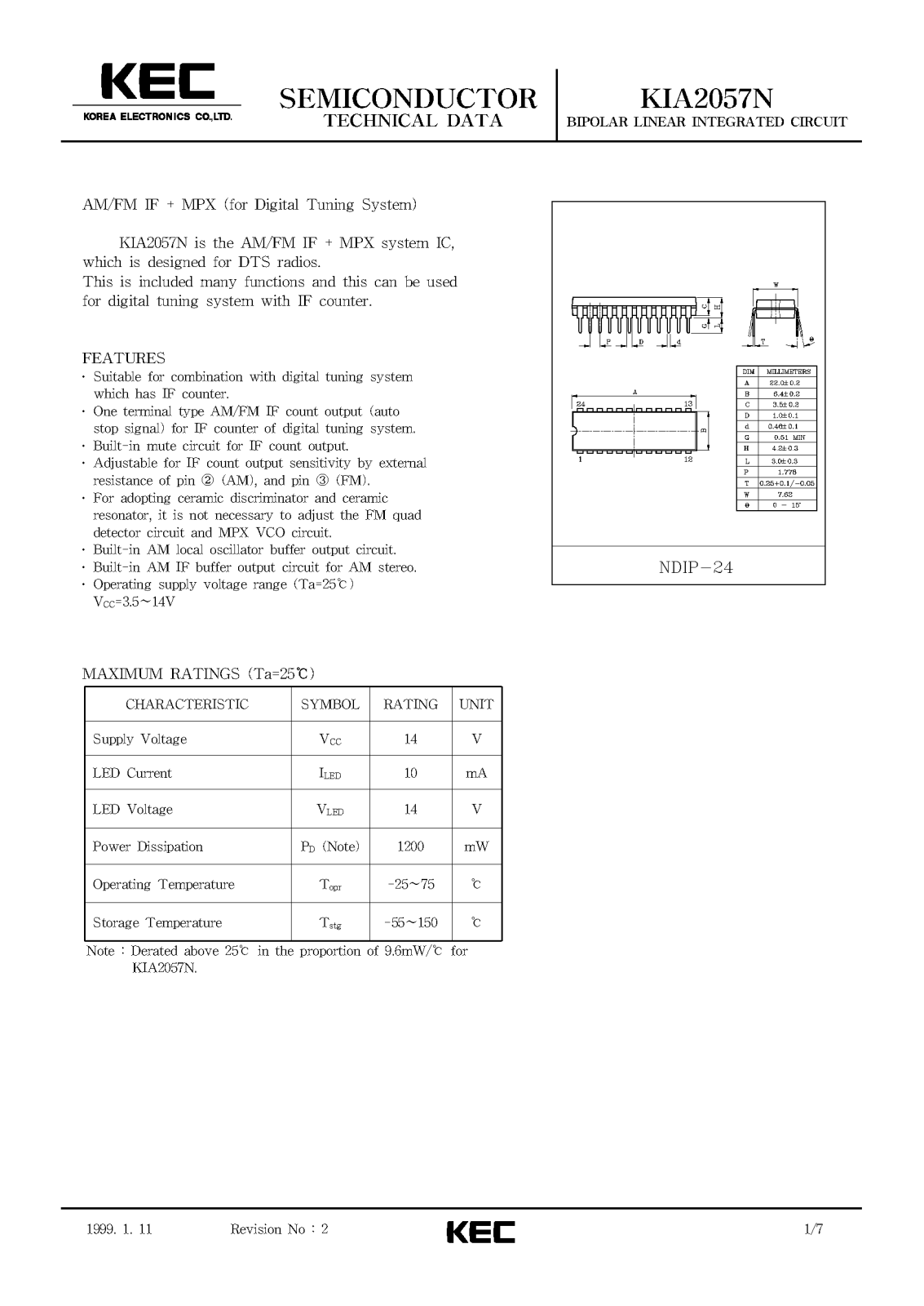 KEC KIA2057N Datasheet