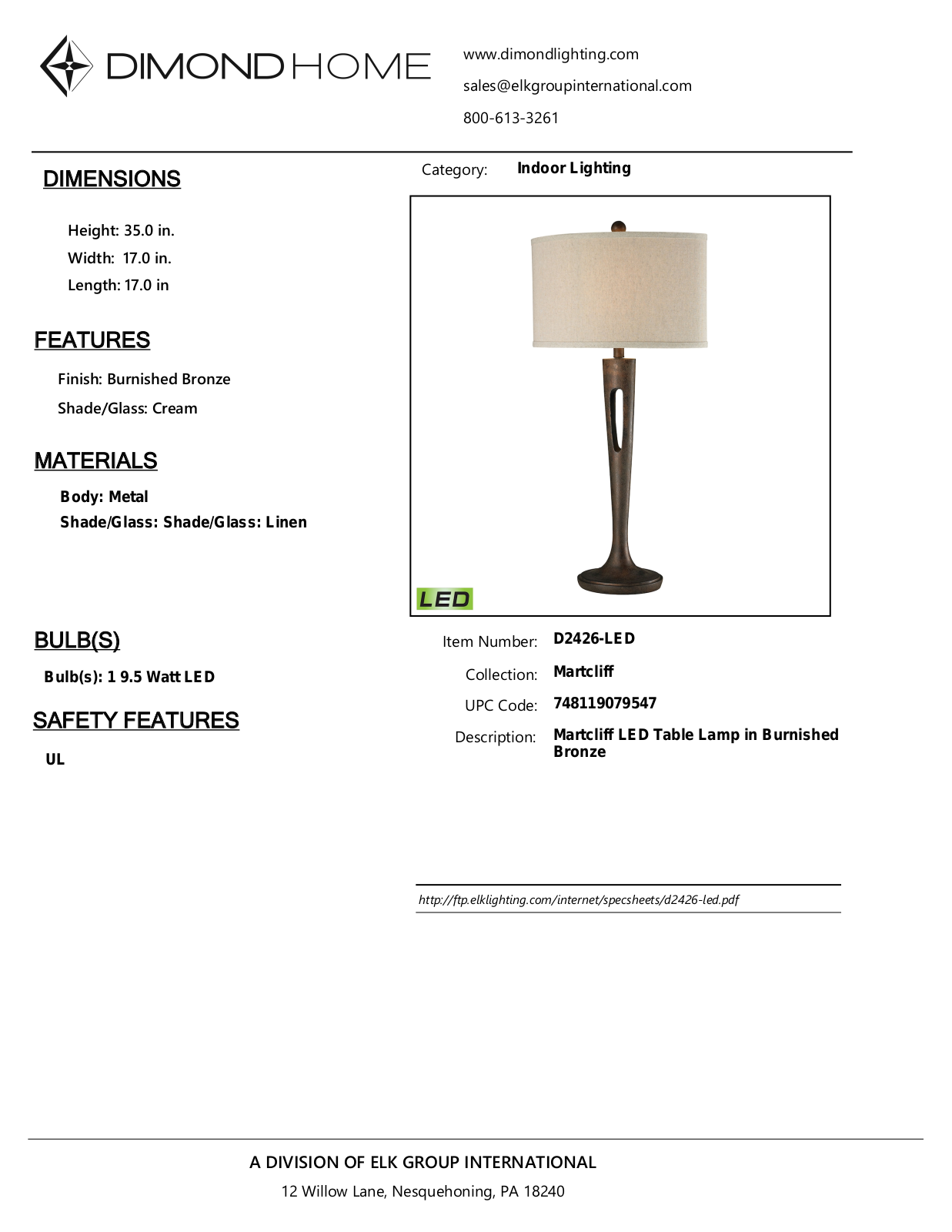 ELK Home D2426LED User Manual