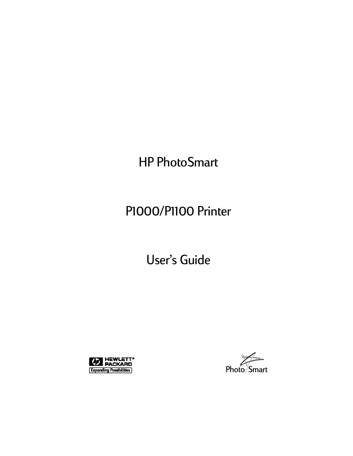 HP PHOTOSMART P1000, PHOTOSMART P1100 User Manual