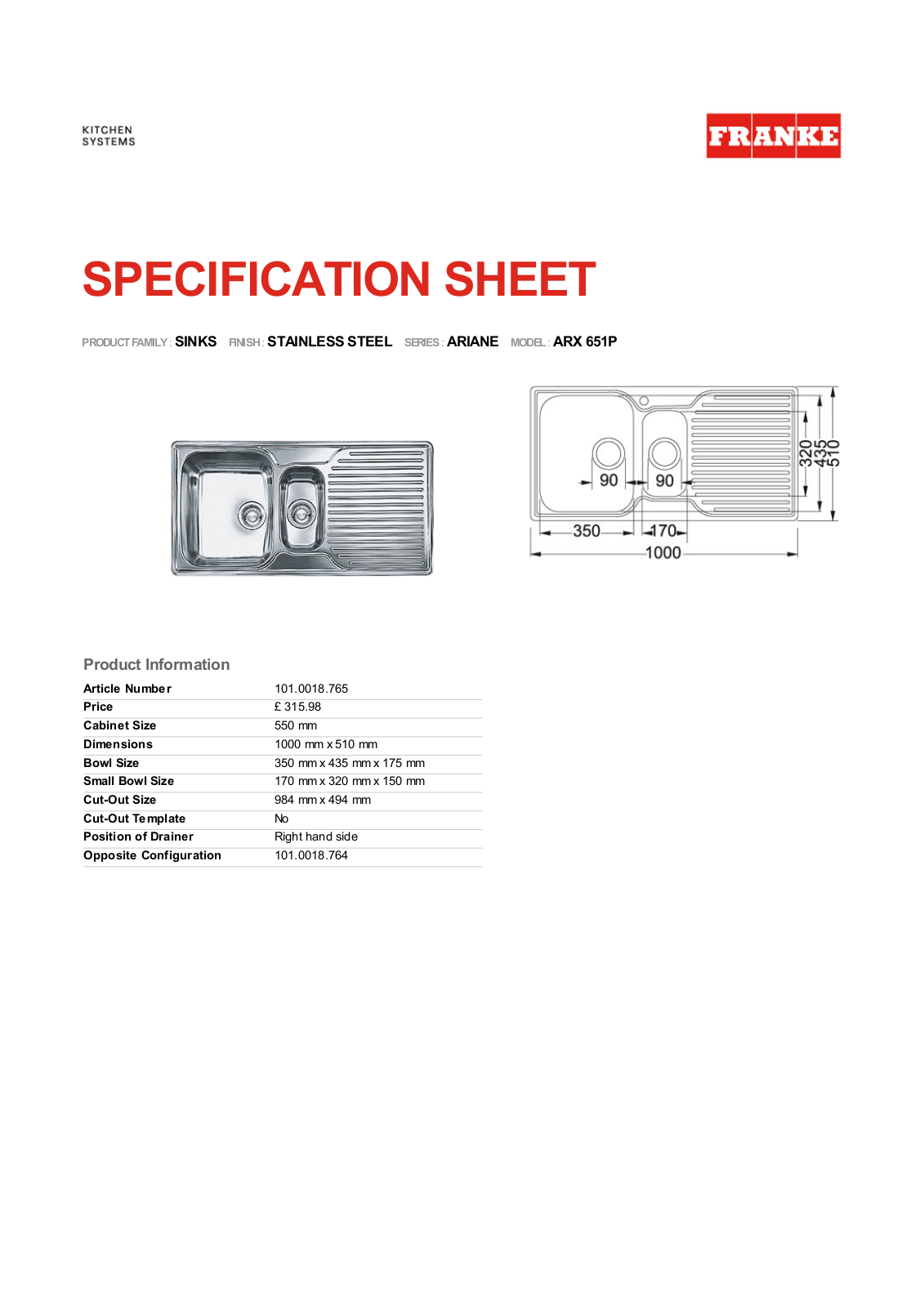 Franke Foodservice ARX 651P User Manual