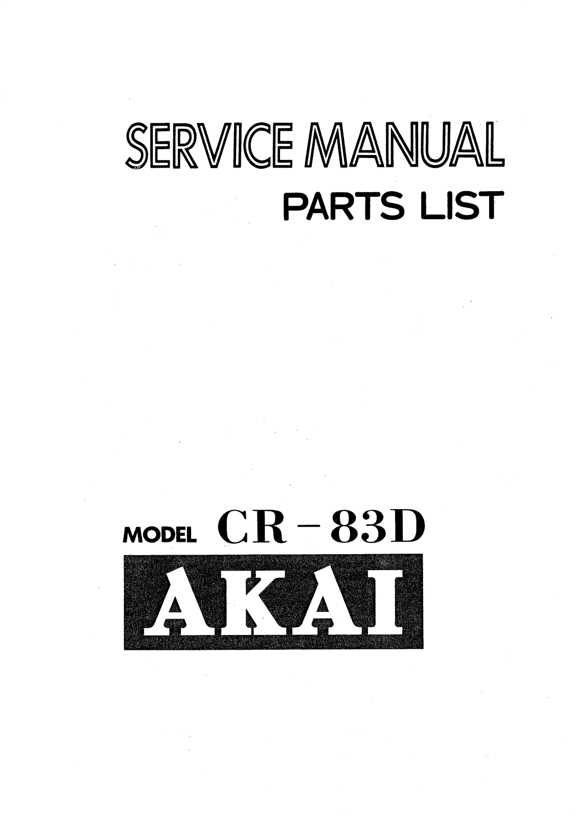 Akai CR-83-D Service manual