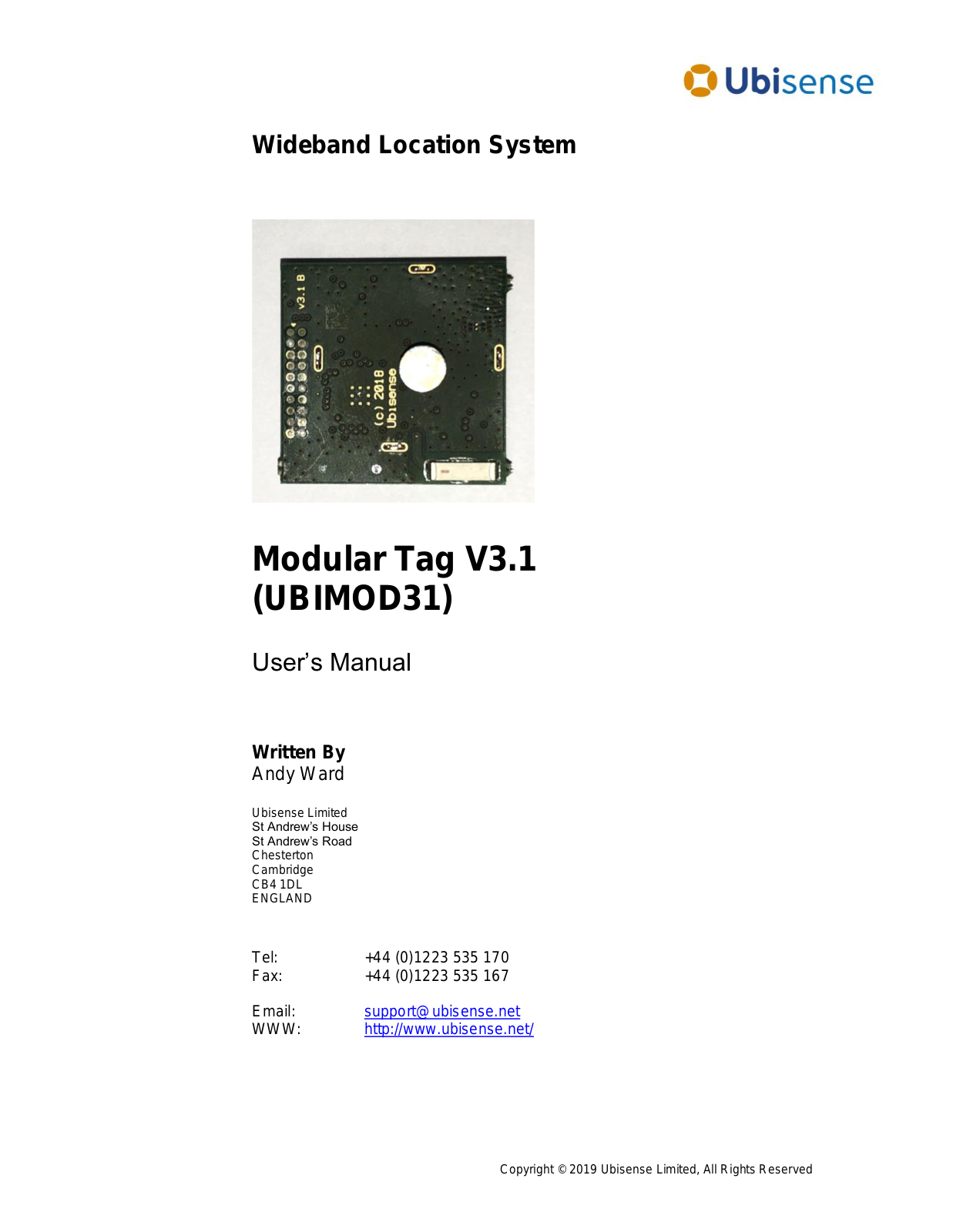 Ubisense America MOD31 Installation Manual