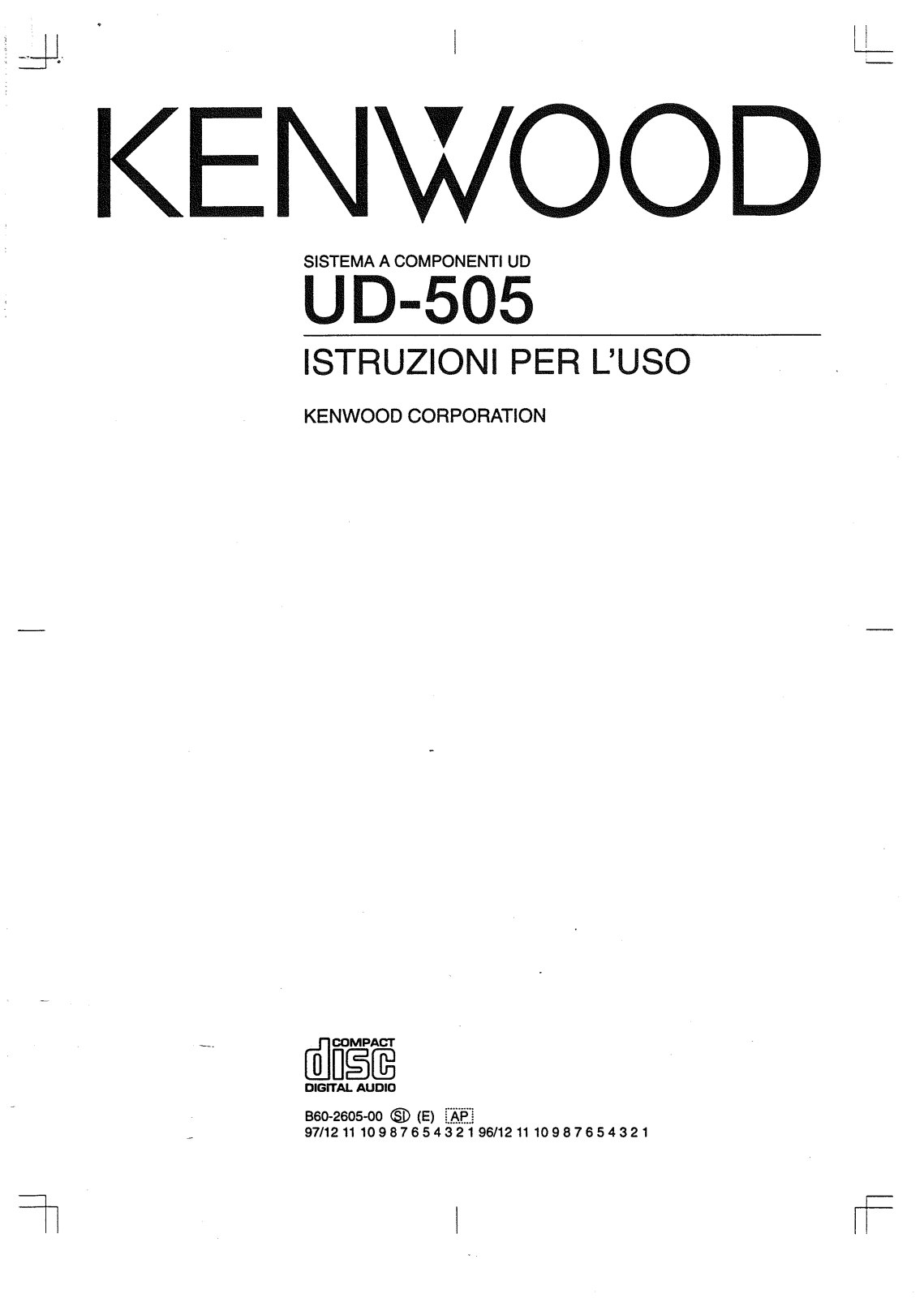 Kenwood UD-505 User Manual