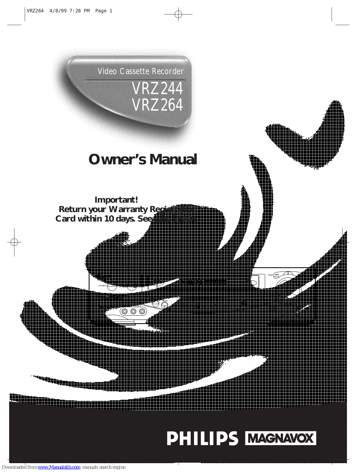 Philips VRZ244, VRZ264, VRZ264AT99, VRZ264AT, VRZ244AT99 Owner's Manual