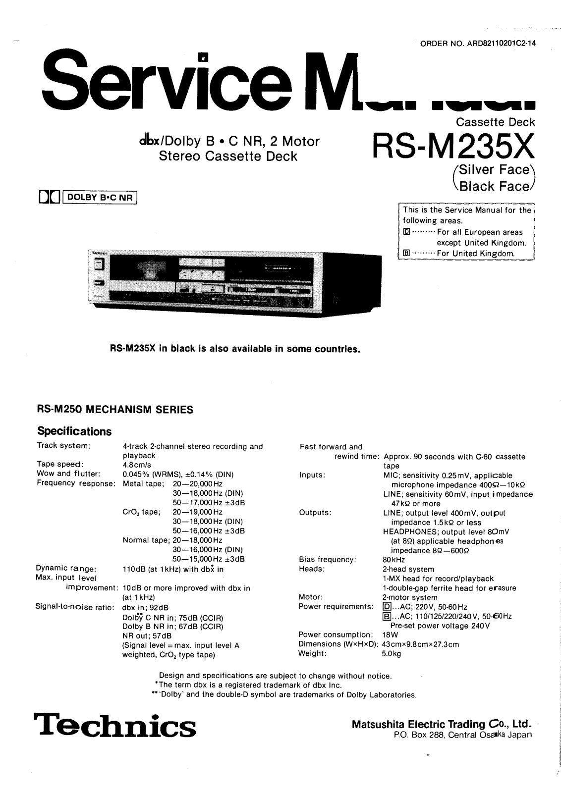 Technics RSM-235-X Service manual