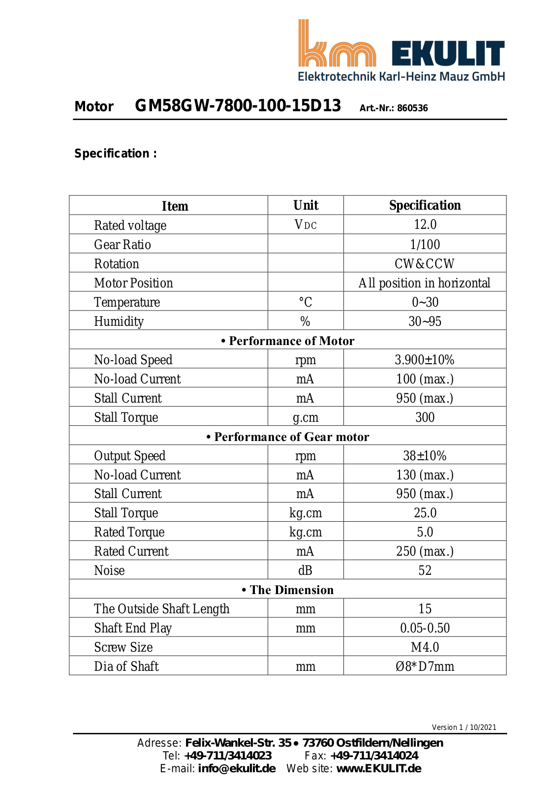 EKULIT GM49,6 12V Datasheet - ManualMachine.com