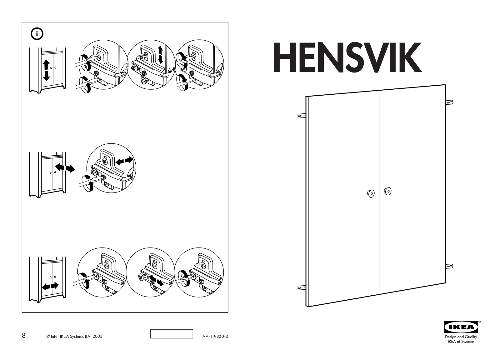 IKEA HENSVIK DOOR 11X27 1-2  2PK Assembly Instruction