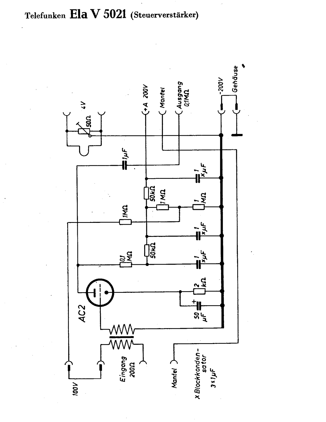 Telefunken Ela V5021 Cirquit Diagram