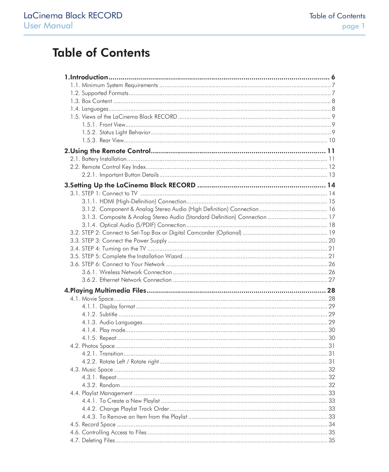 LaCie LaCinema Black Record User Manual