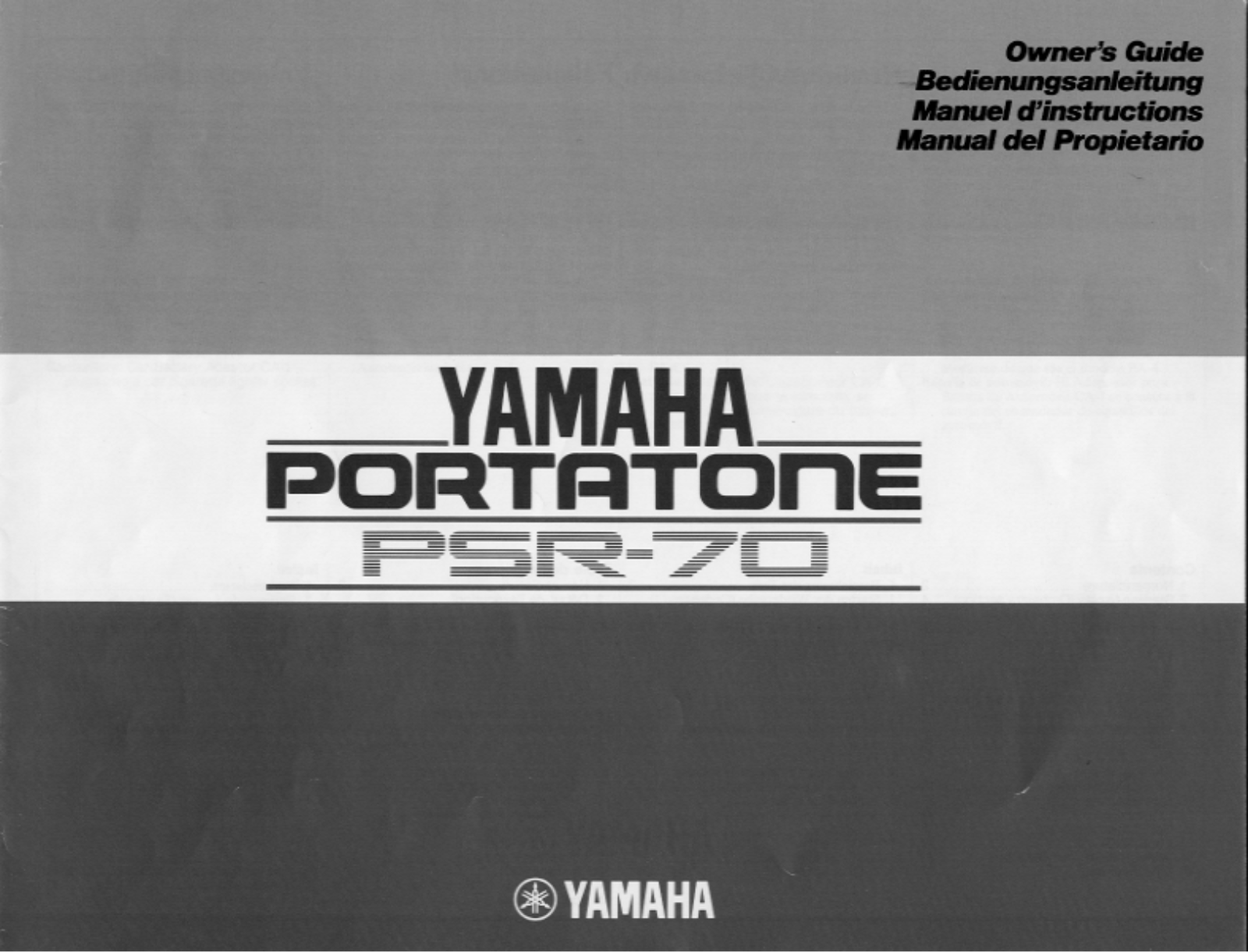 Yamaha PSR-70, PSR-70E User Manual