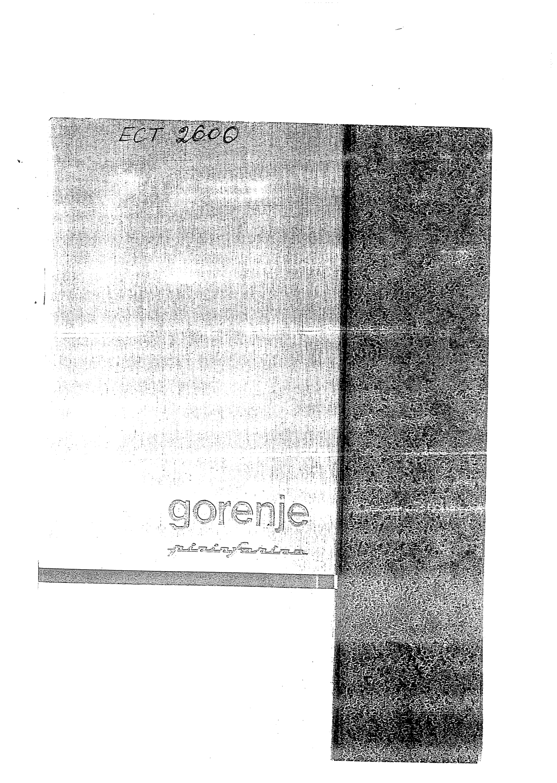 Gorenje ECT 2600 P2 User Manual