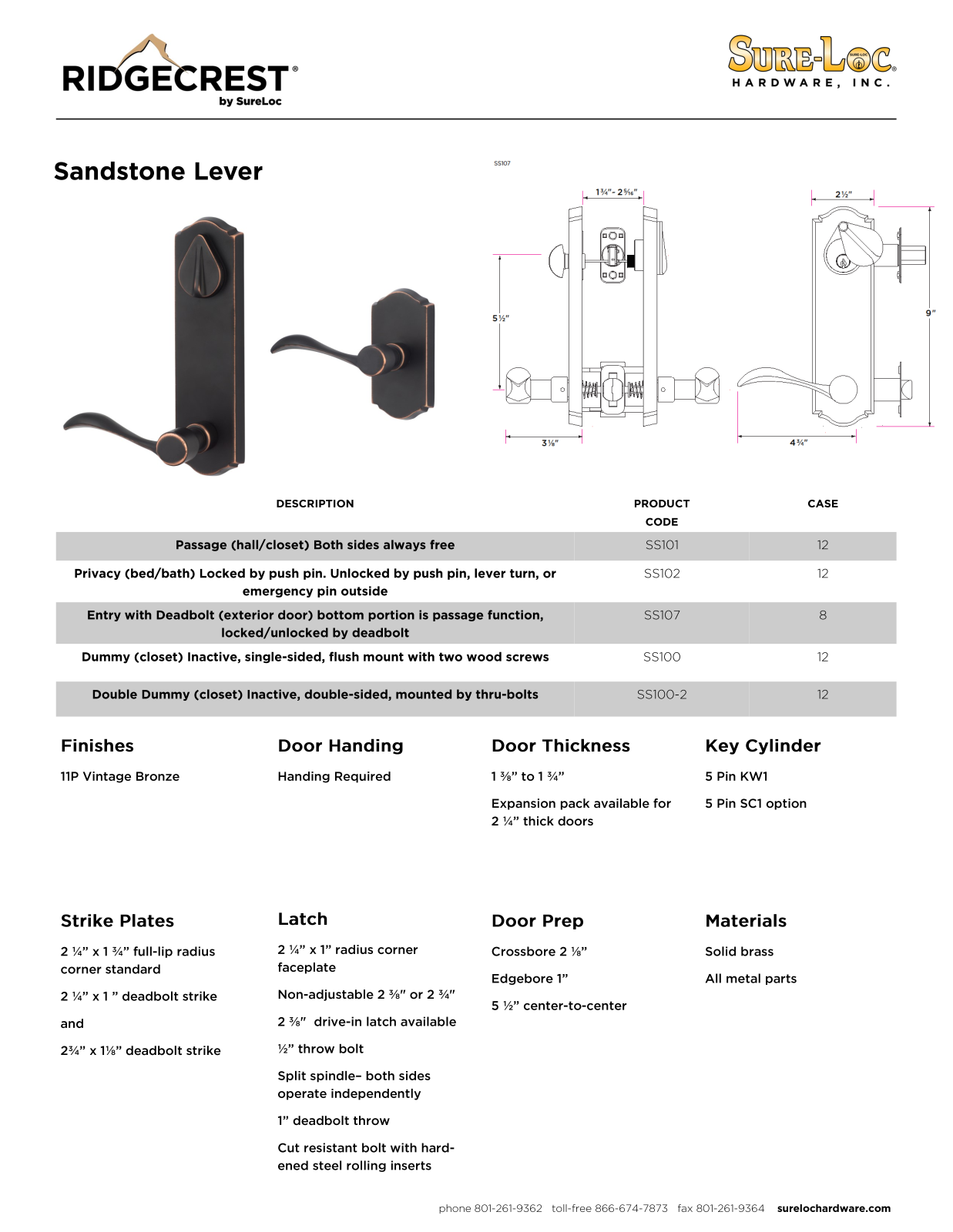 Sure-Loc Hardware SLOC1156 Specifications - ManualMachine.com