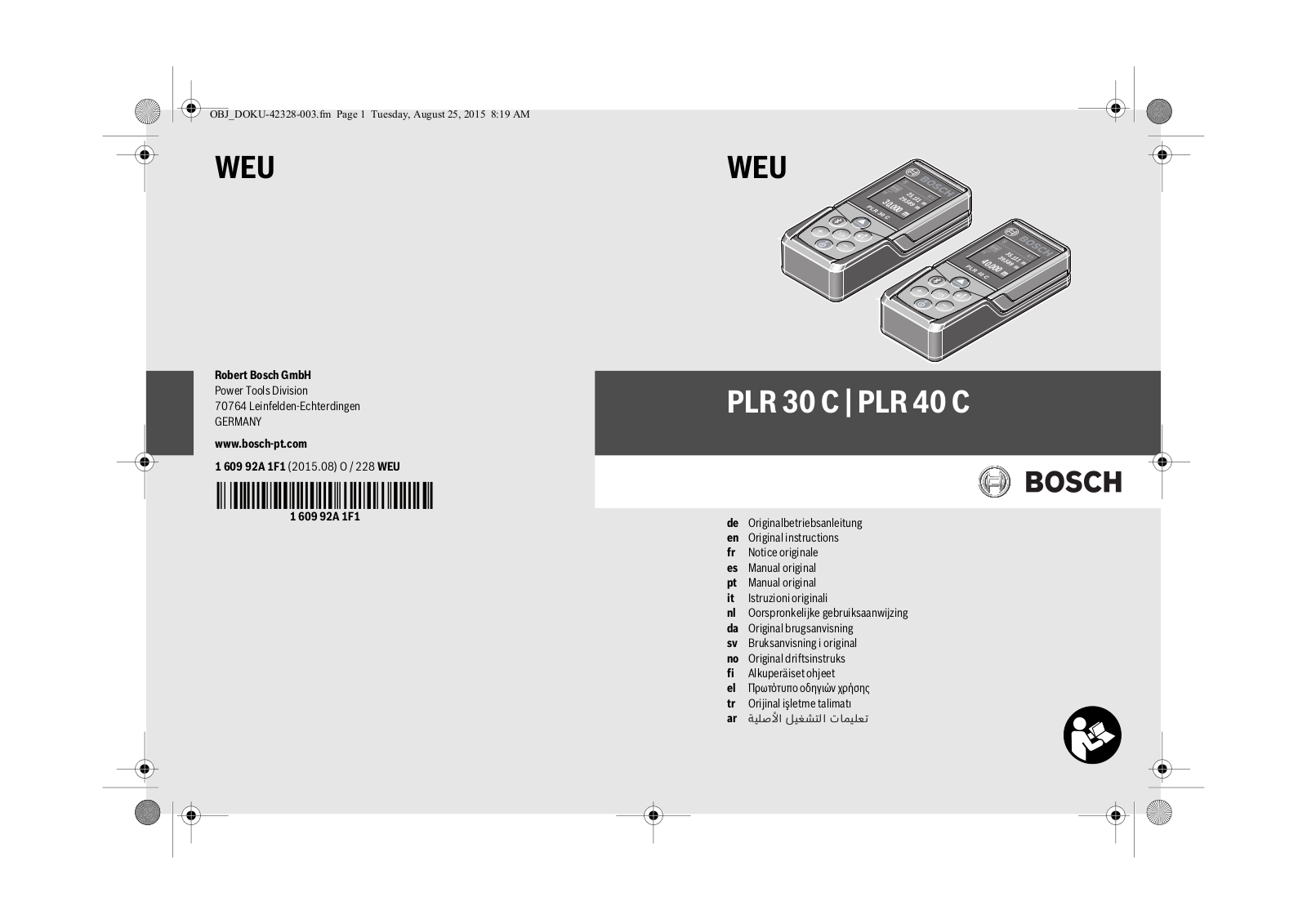 Bosch PLR 30 C User Manual