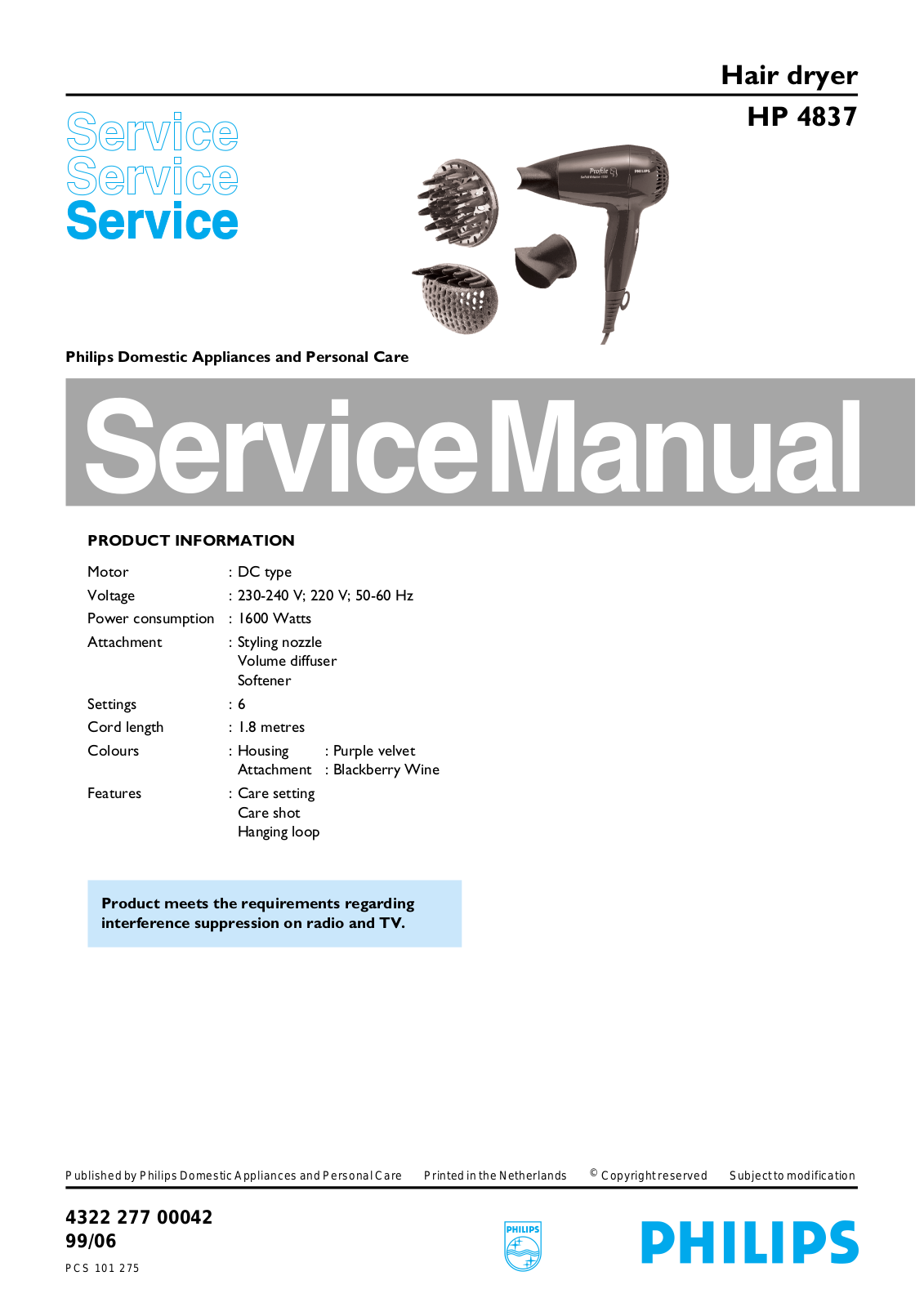 Philips HP 4837 Service Manual