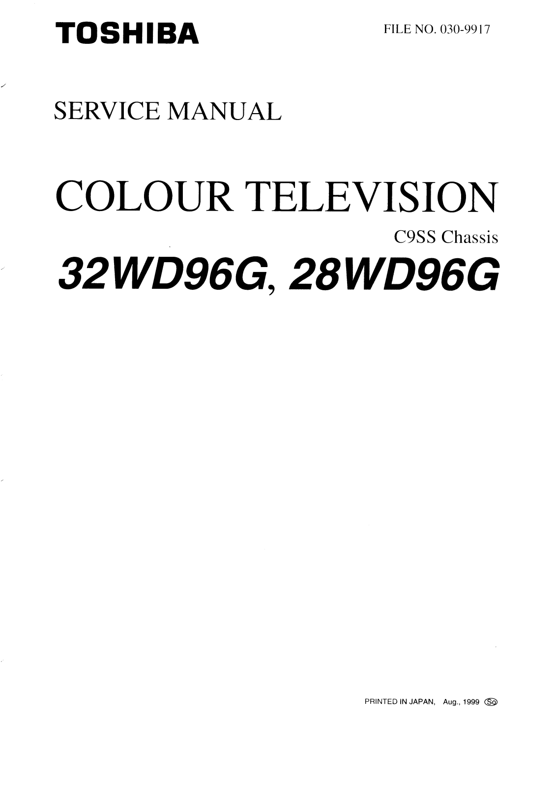 Toshiba 32WD96G, 28WD96G Schematic