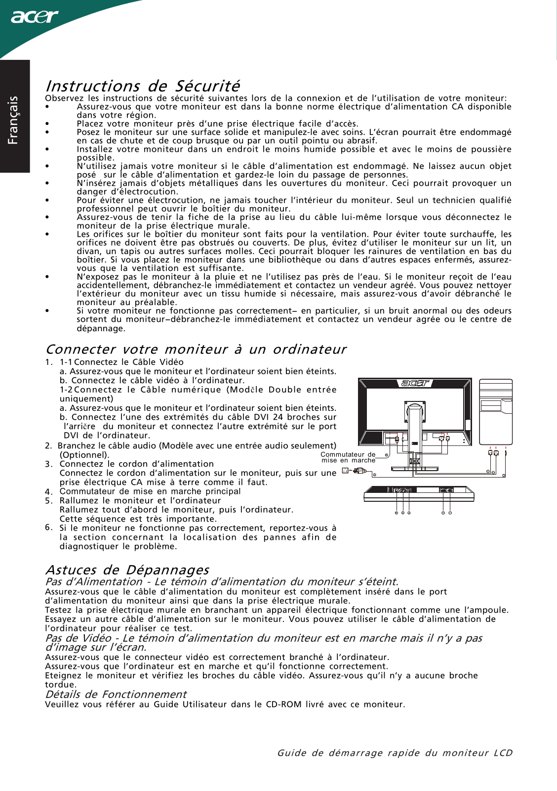 Acer B233HL security Manual