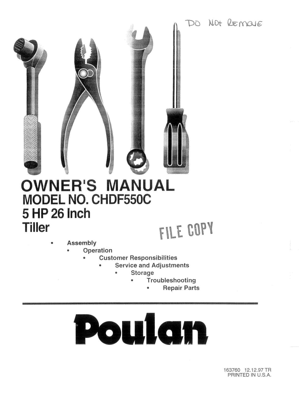 Poulan CHDF550C User Manual