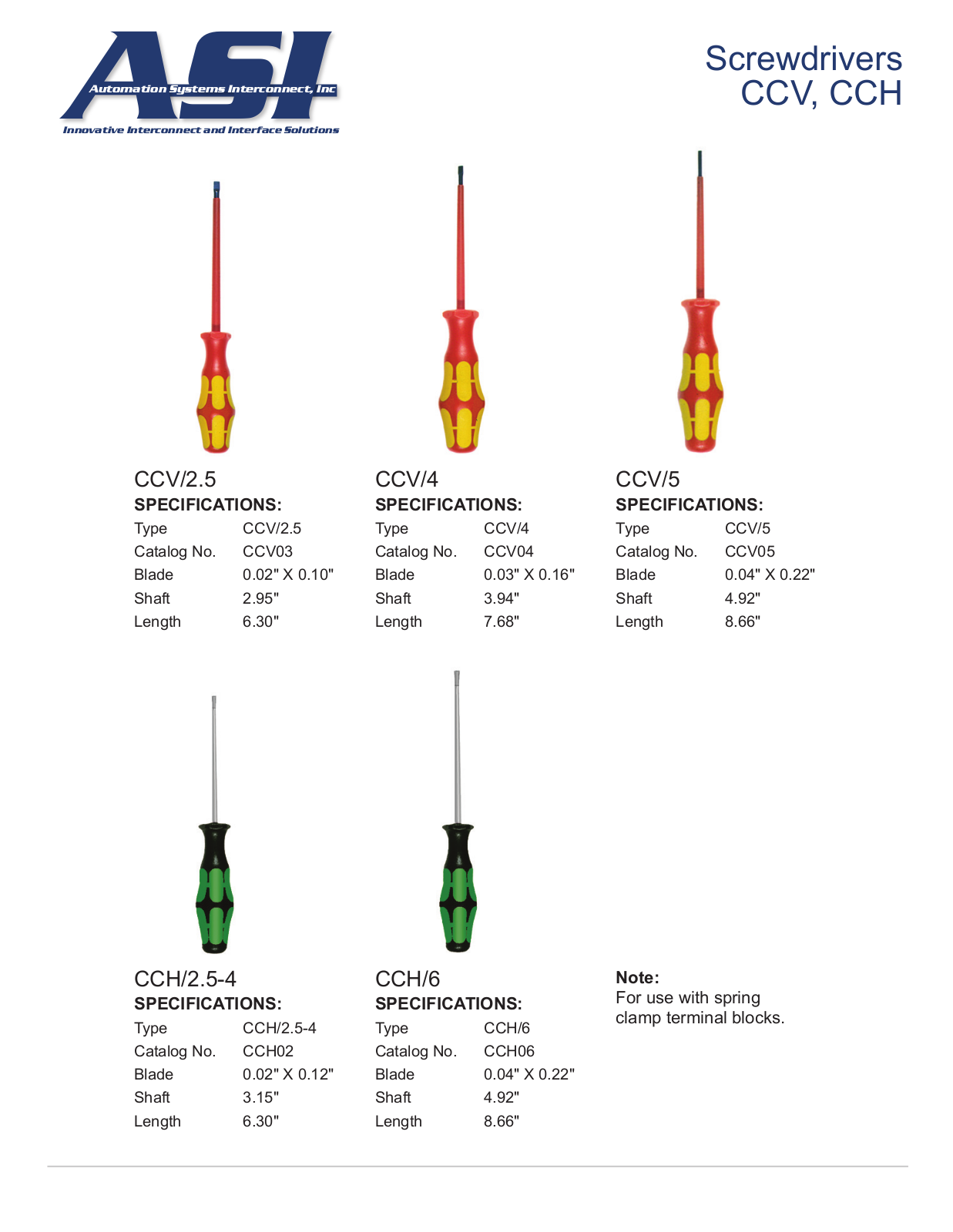 ASI-Automation Systems Interconnect CCV, CCH Data Sheet