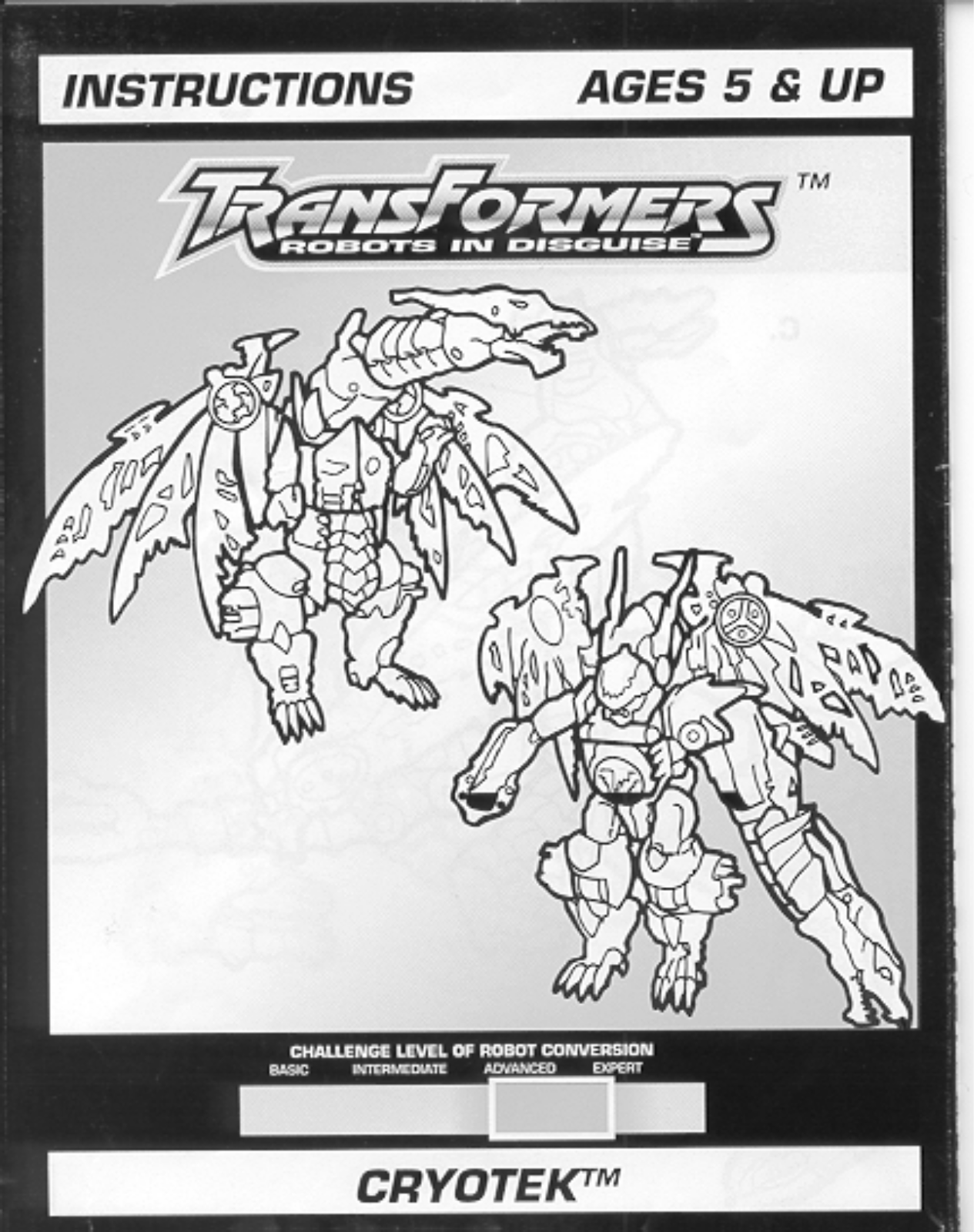 HASBRO Transformers Robots in Disguise Cryotek User Manual