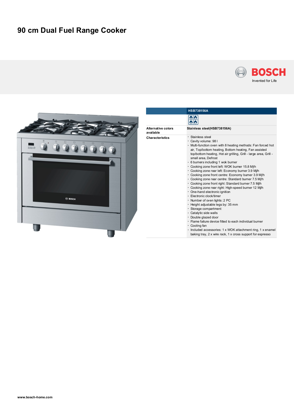 Bosch HSB738156A User Manual