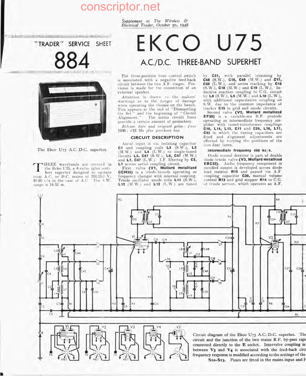 EKCO U75 Service manual