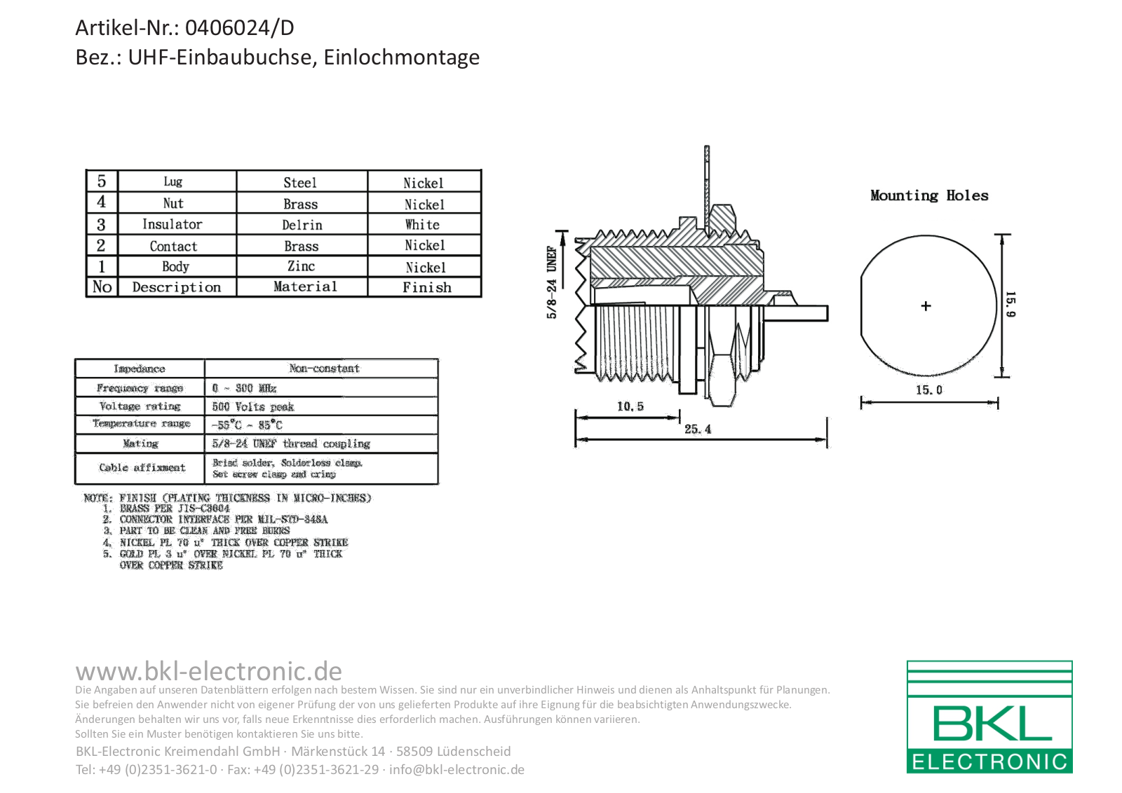 BKL BKL 0406024-D Datasheet - ManualMachine.com