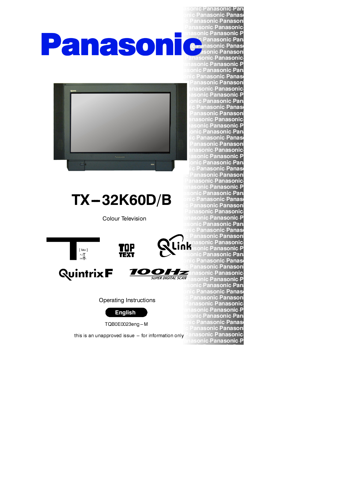 Panasonic TX-32K60DB User Manual