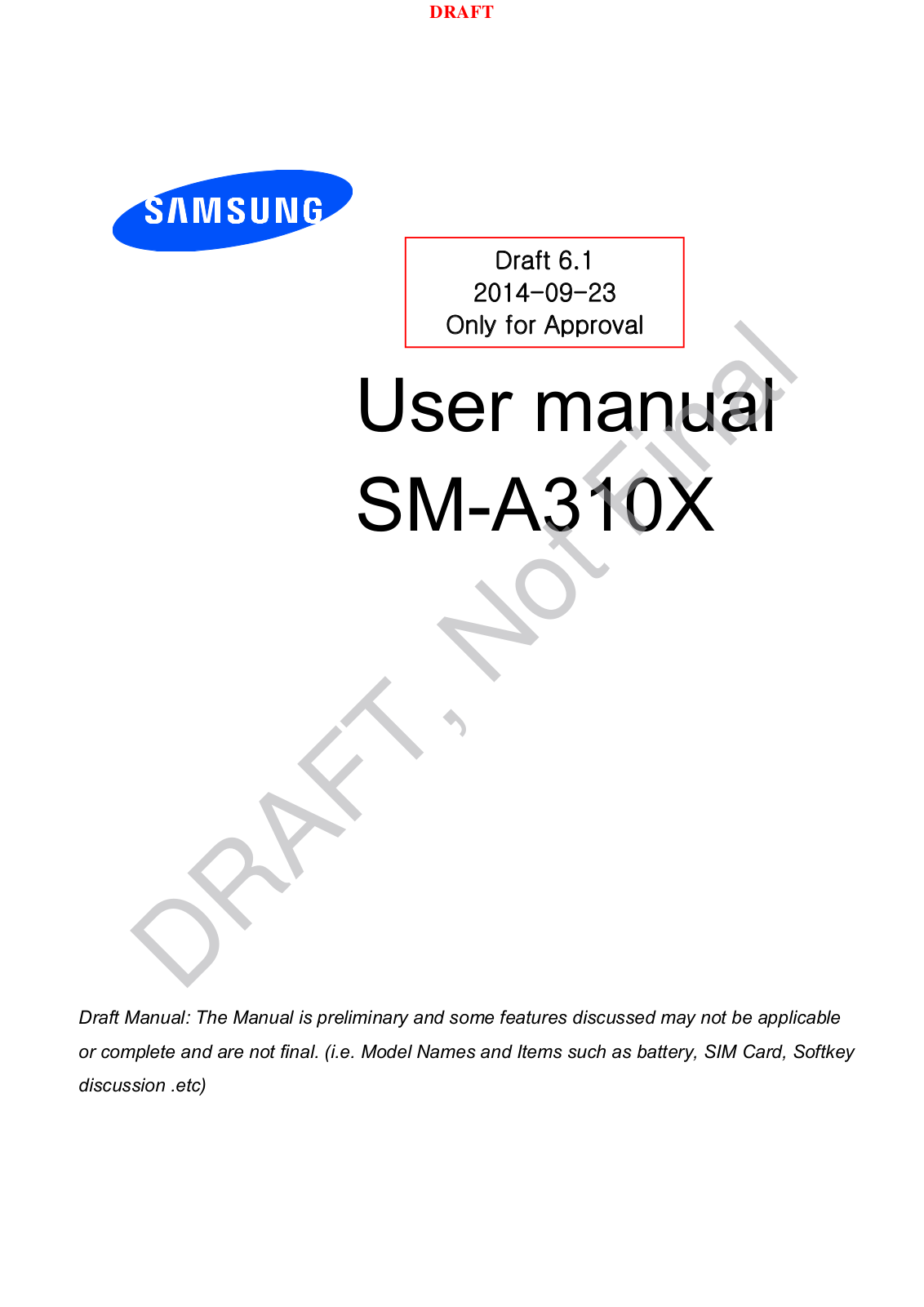 Samsung SMA310X Users Manual