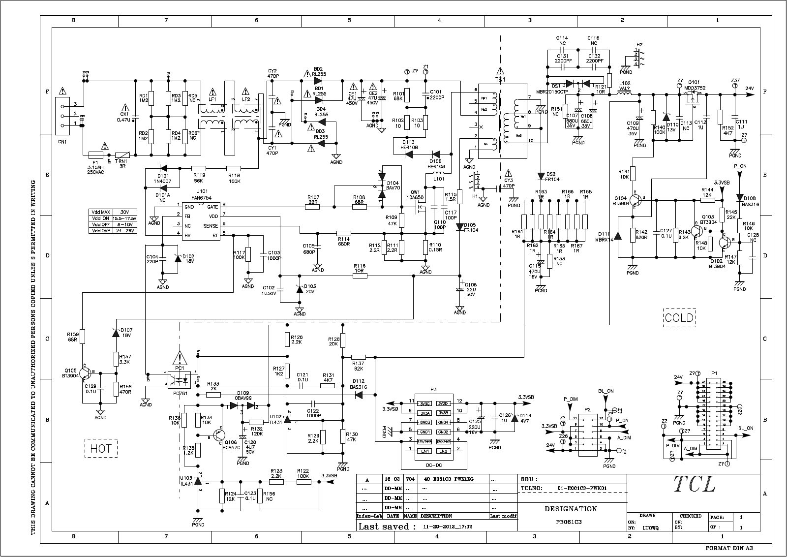 TCL E061C3 Schematic