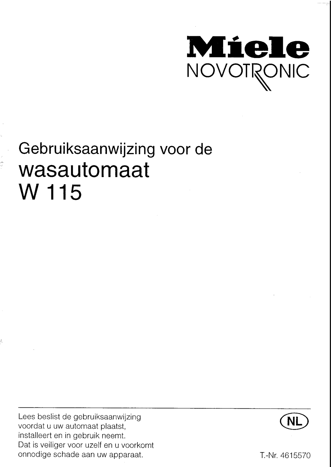 Miele W 115 User manual