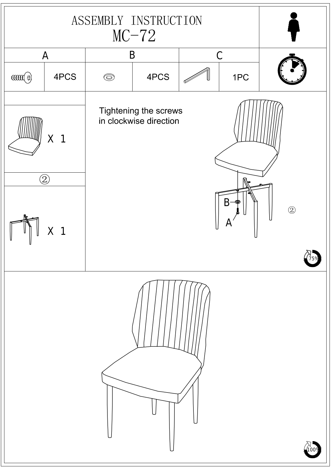 Stool Group MC-72 ASSEMBLY INSTRUCTIONS