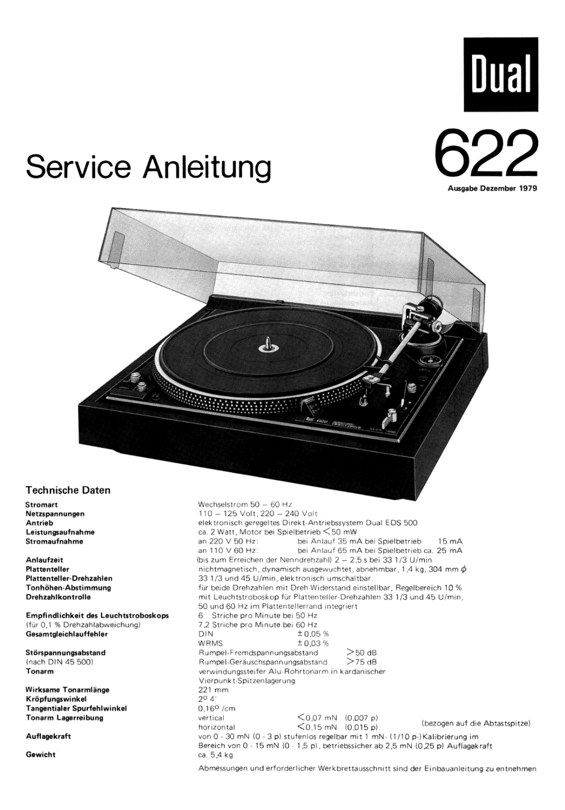 Dual 622 Service manual