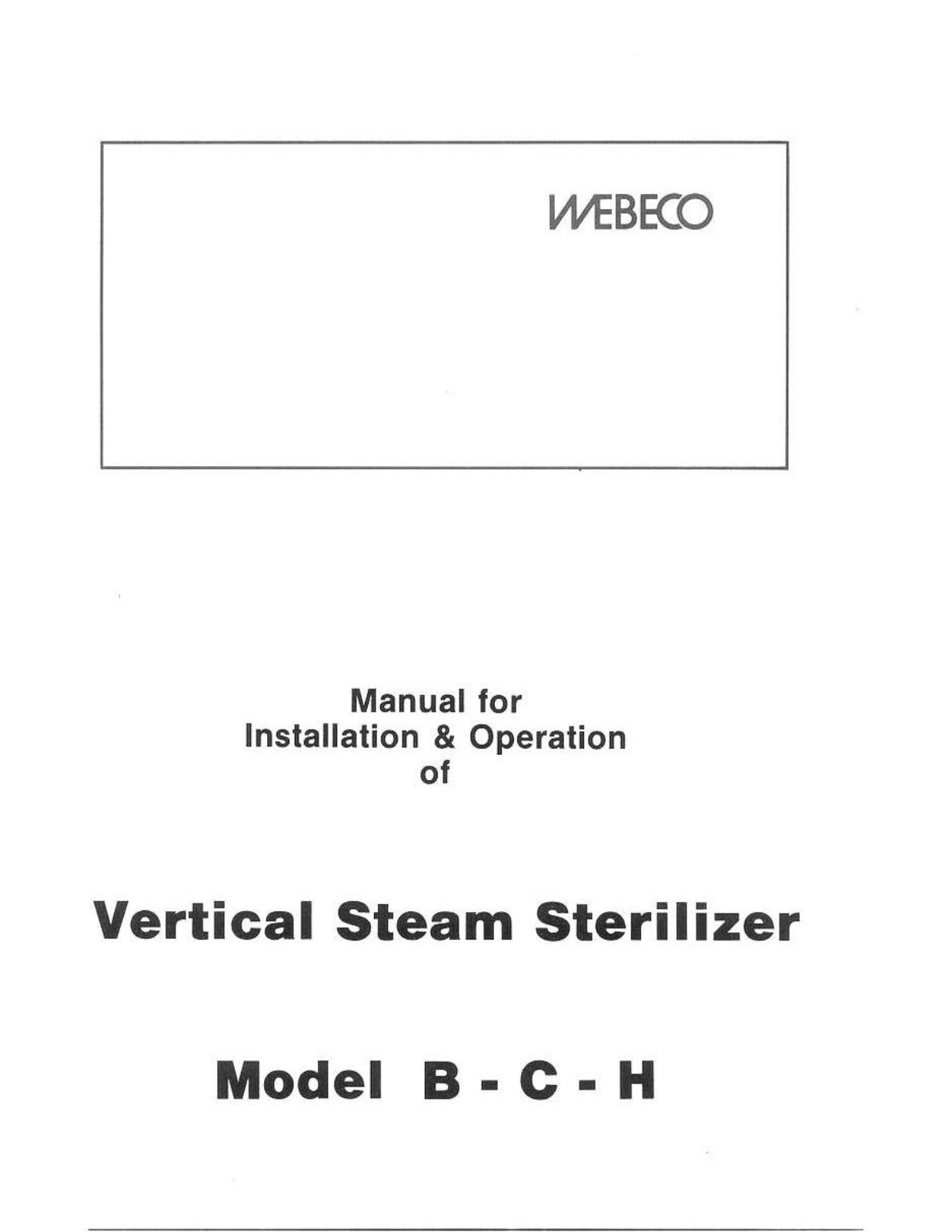 Webeco B, C, H User manual - ManualMachine.com