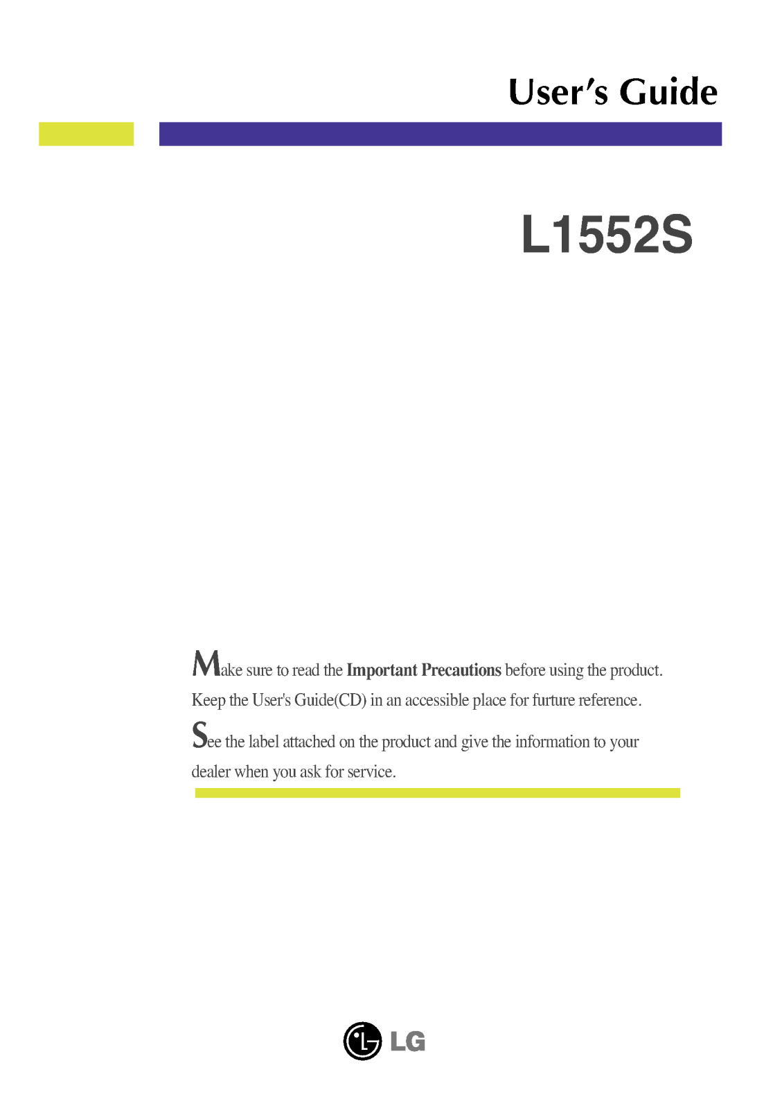 LG L1552S-SF, L1552S-BF User Manual