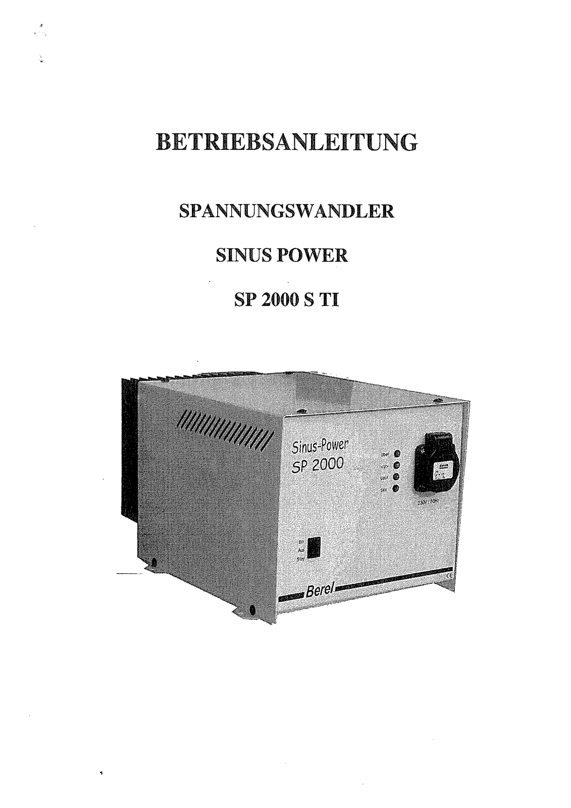 Berel SP 2000 S TI User Manual - ManualMachine.com