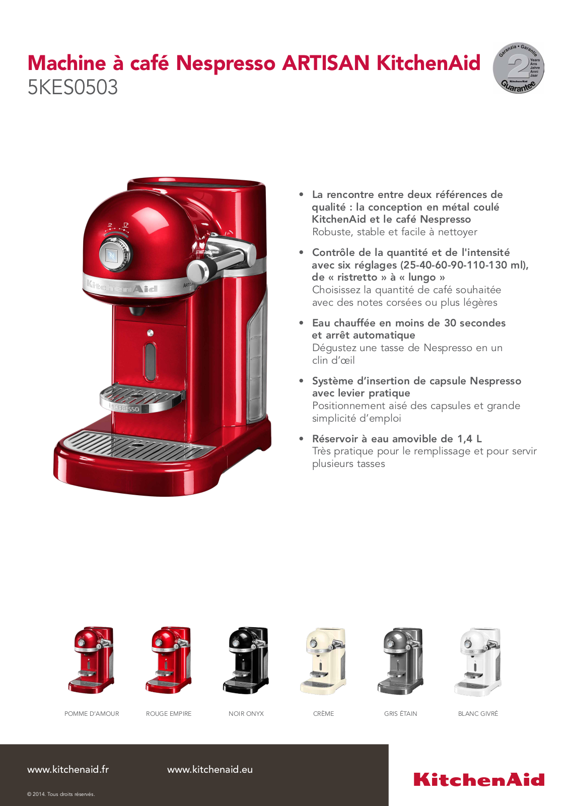 KITCHENAID 5KES0503EAC User Manual