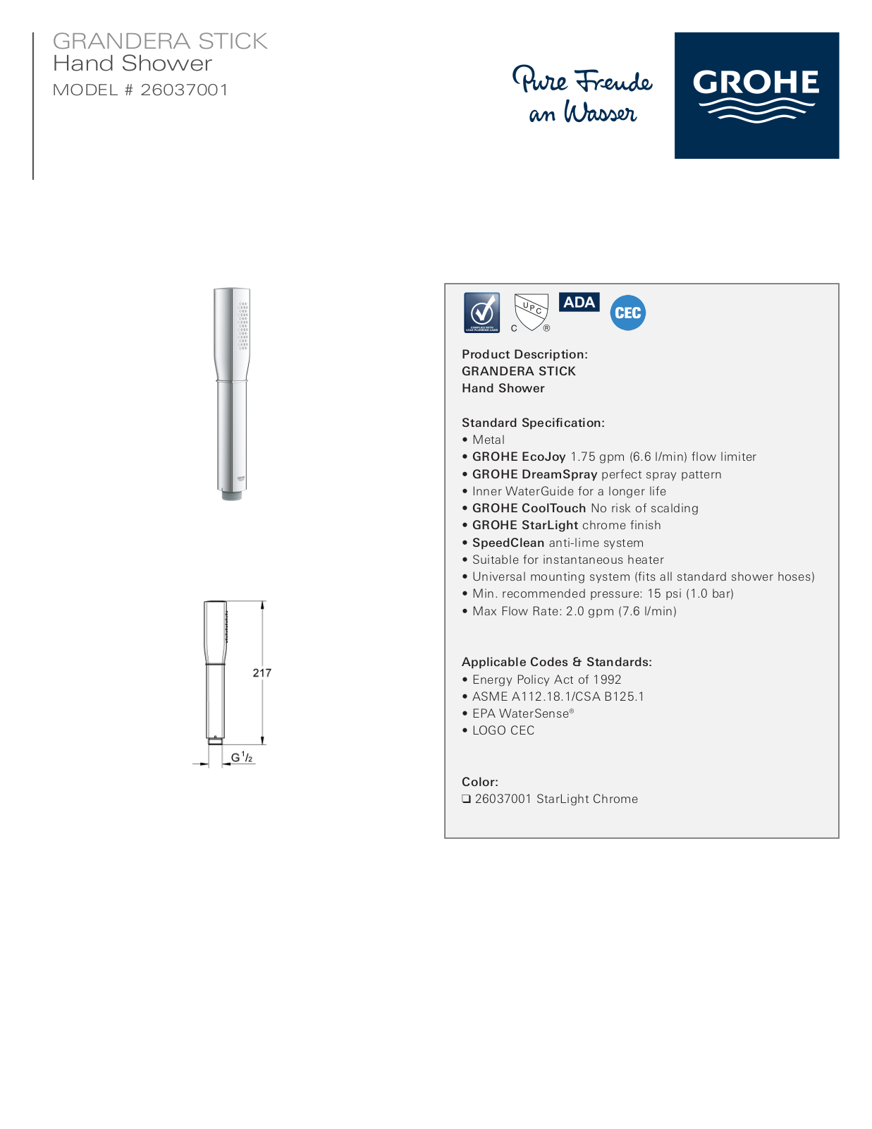 GROHE HBZM1616 Specifications - ManualMachine.com