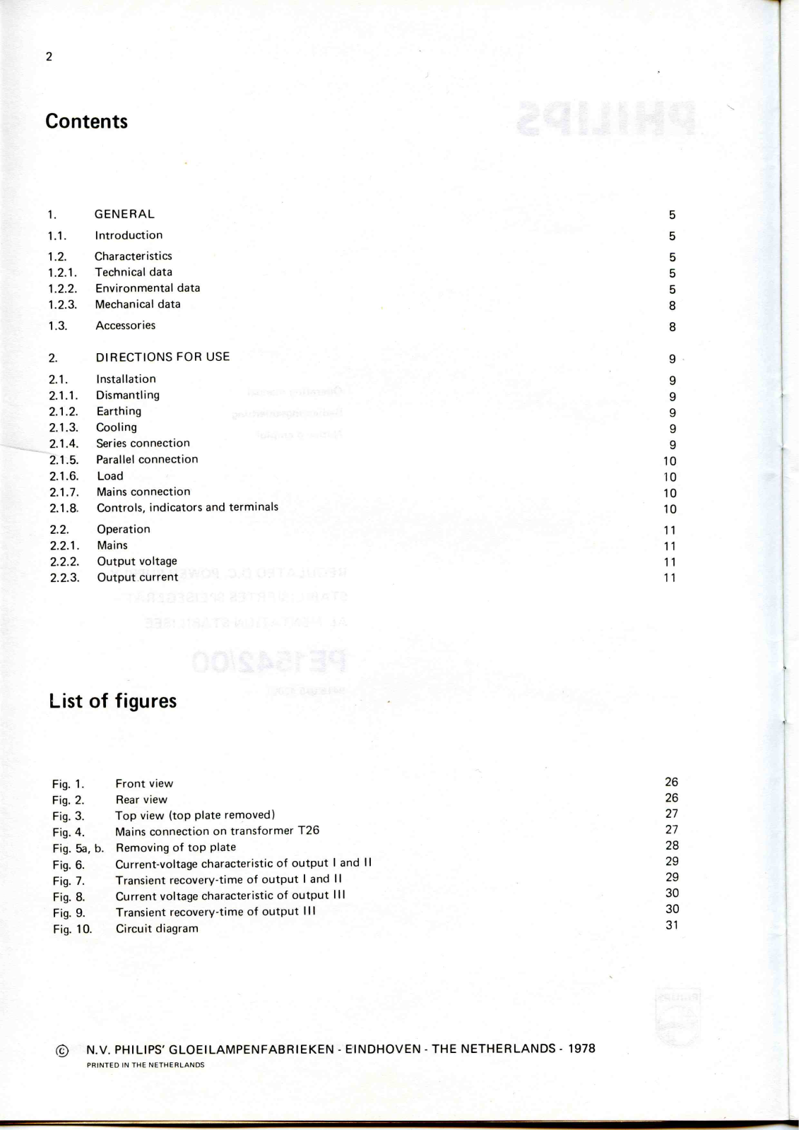 Philips pe1542-1, pe1542, PE1542-S2 User Manual