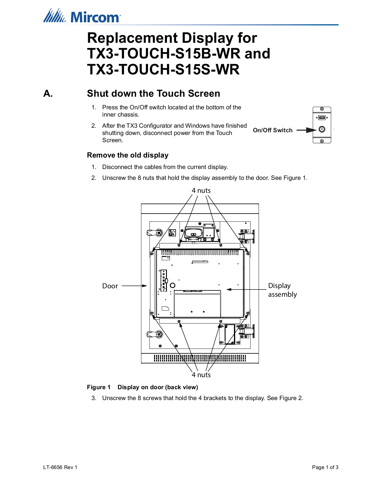 Mircom TX3-TOUCH-S15B-WR, TX3-TOUCH-S15S-WR User Manual - ManualMachine.com