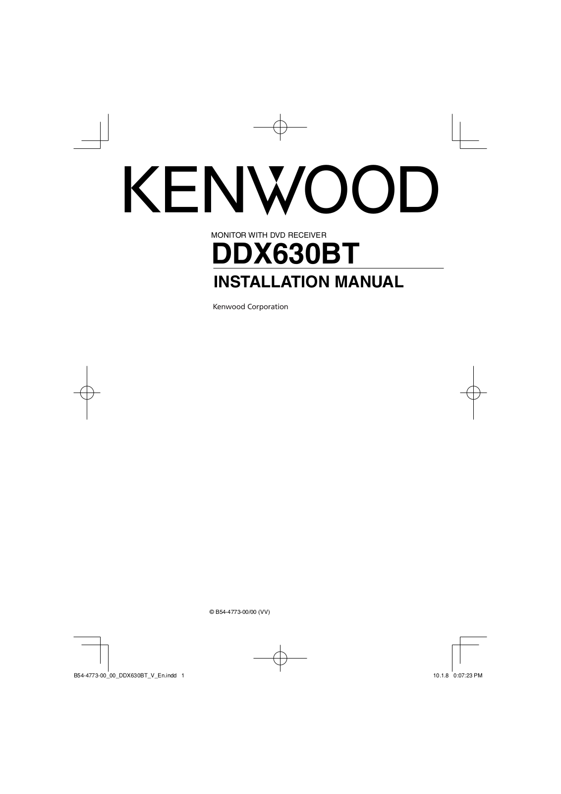 Kenwood DDX630BT User Manual