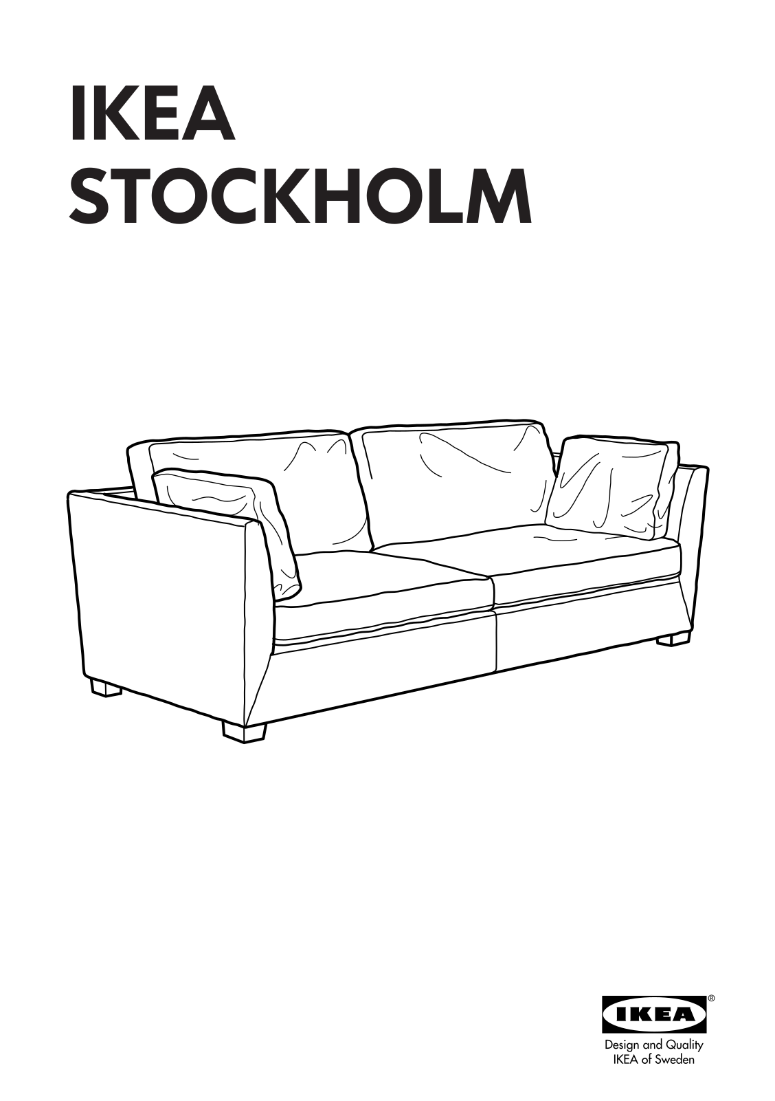 IKEA STOCKHOLM SOFA FRAME 3.5 SEAT Assembly Instruction