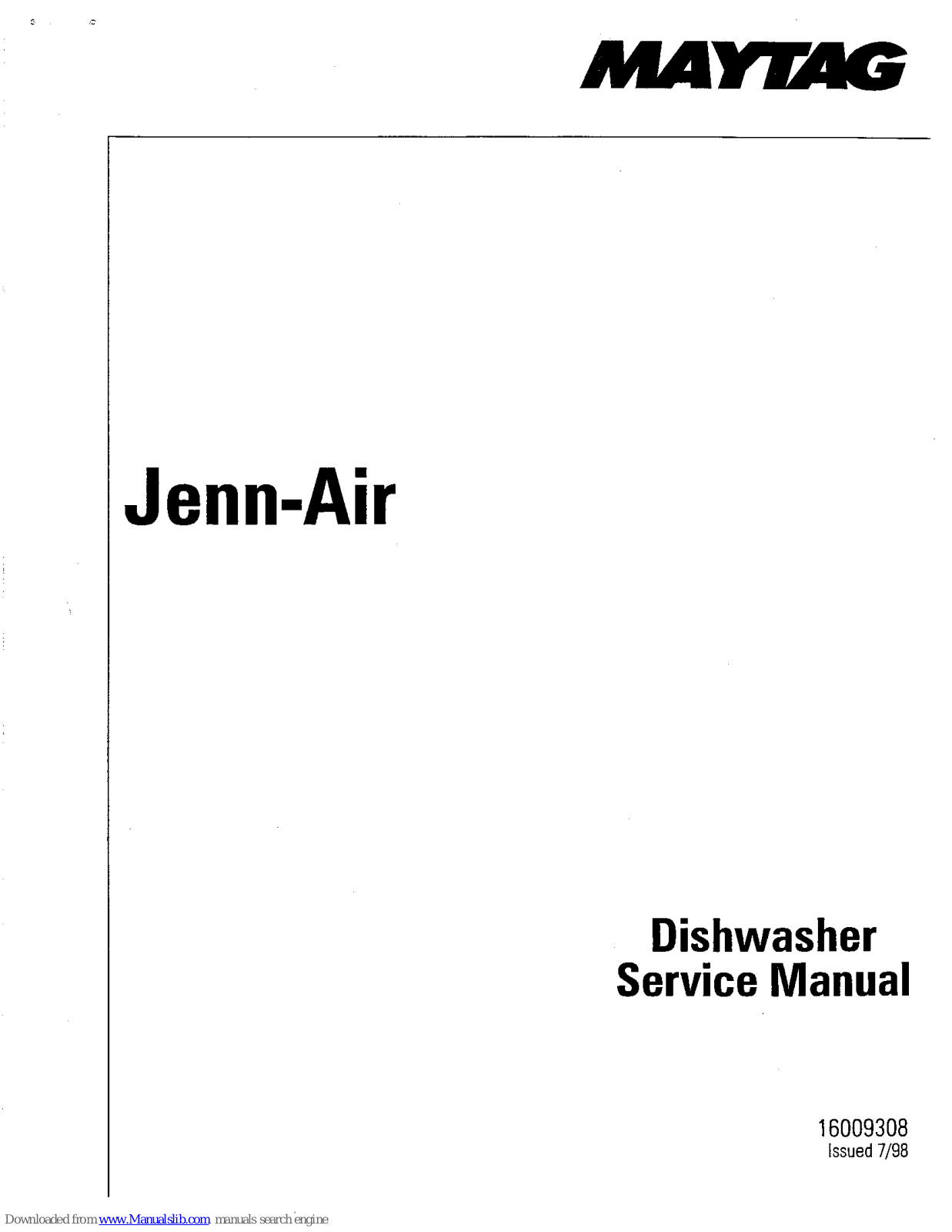 Jenn-Air JDB4950, JDB6900, JDB7900, JDB5900 Service Manual