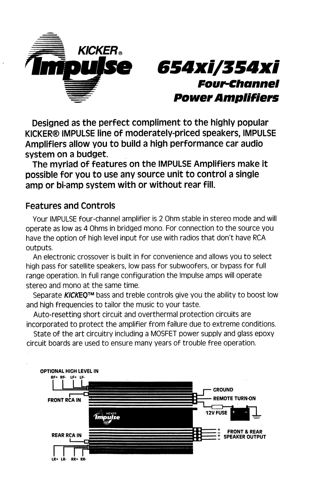 Kicker Impulse 654xi, Impulse 354xi User Manual