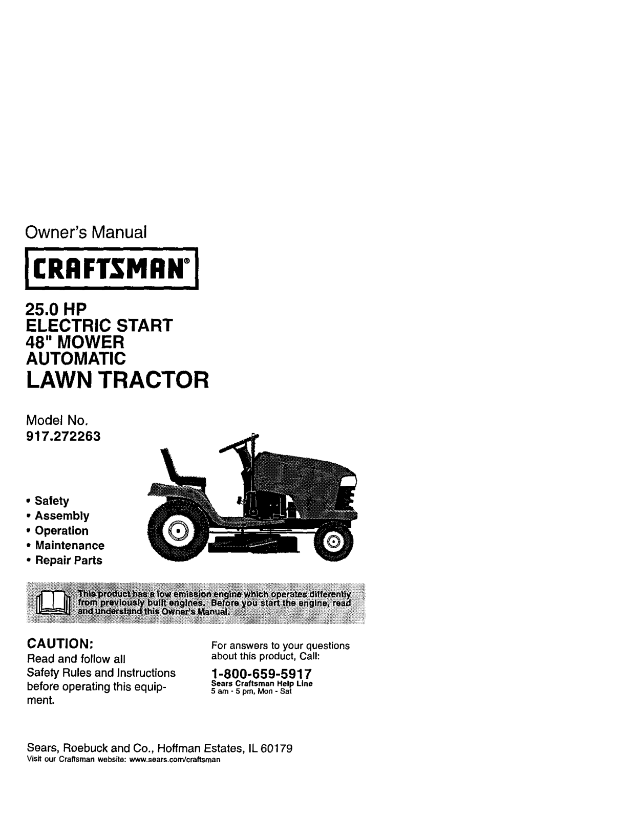 Craftsman 917272263 Owner’s Manual