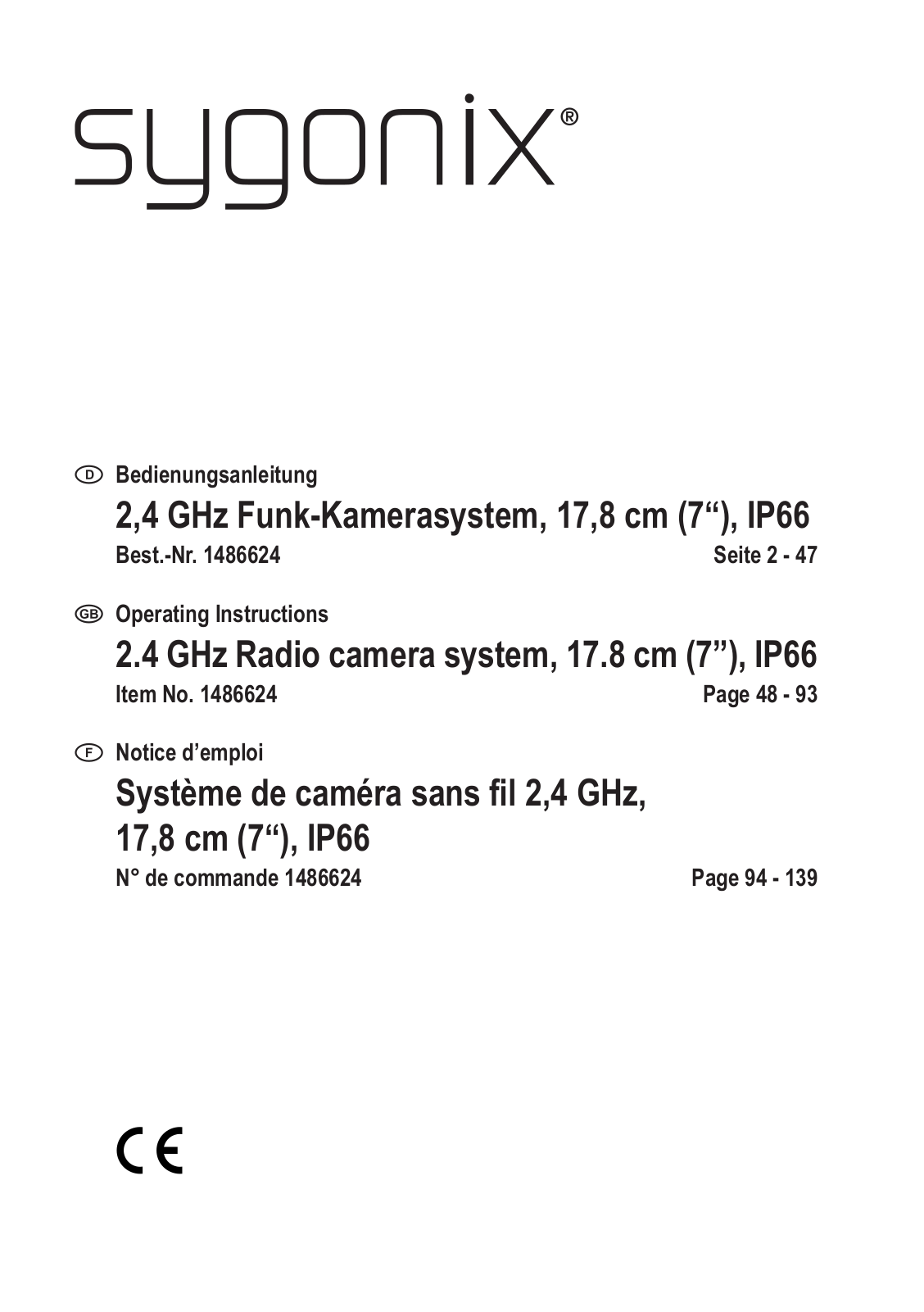 Sygonix 1486624 Operating instructions