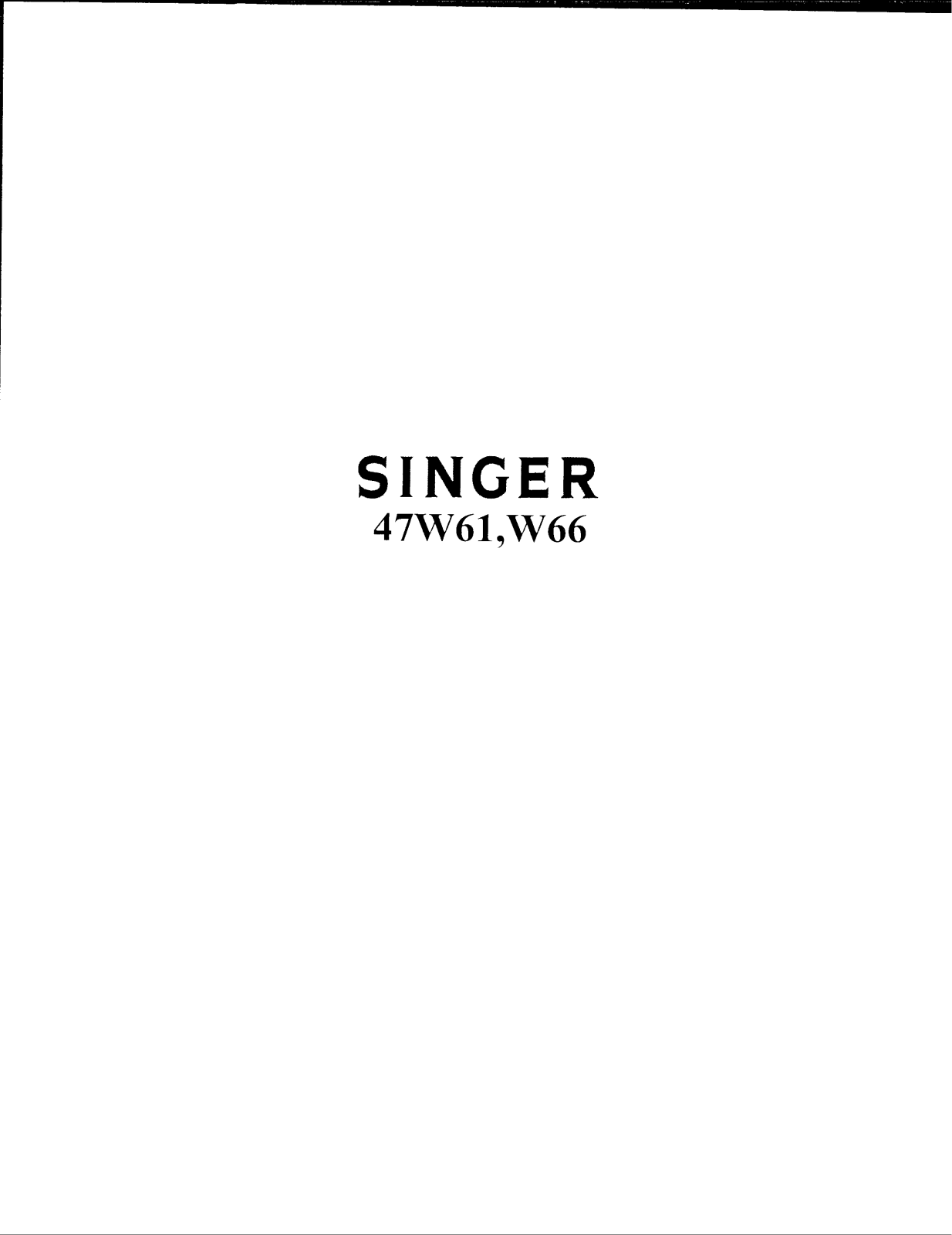 SINGER 47W61, 47W66 Parts List